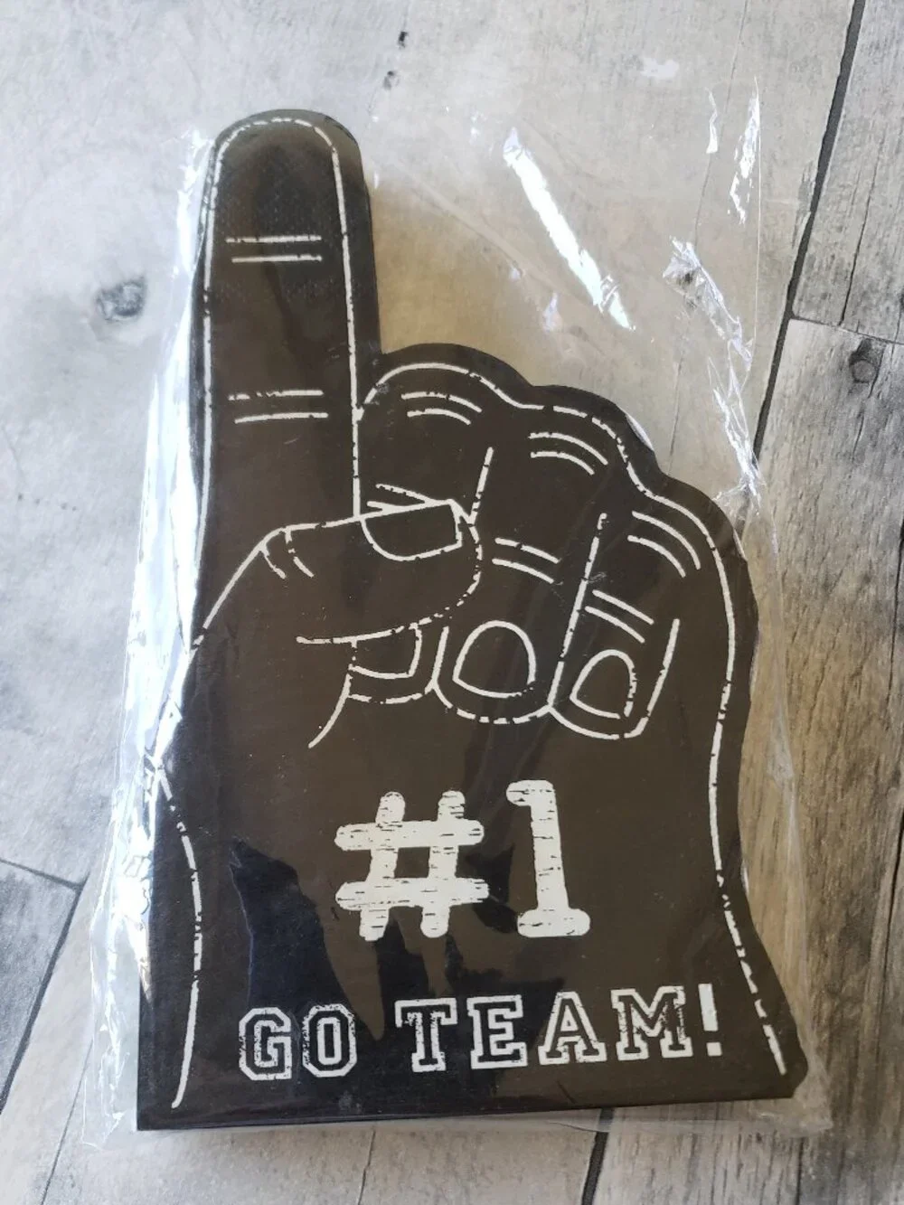 NWT - #1 Foam Finger Shaped Paper Napkins Go Team! 32ct.
